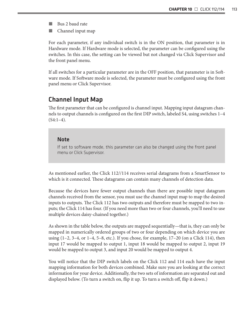 Channel input map | Wavetronix Click 400 (900 MHz radio) (CLK-400) - User Guide User Manual | Page 114 / 260