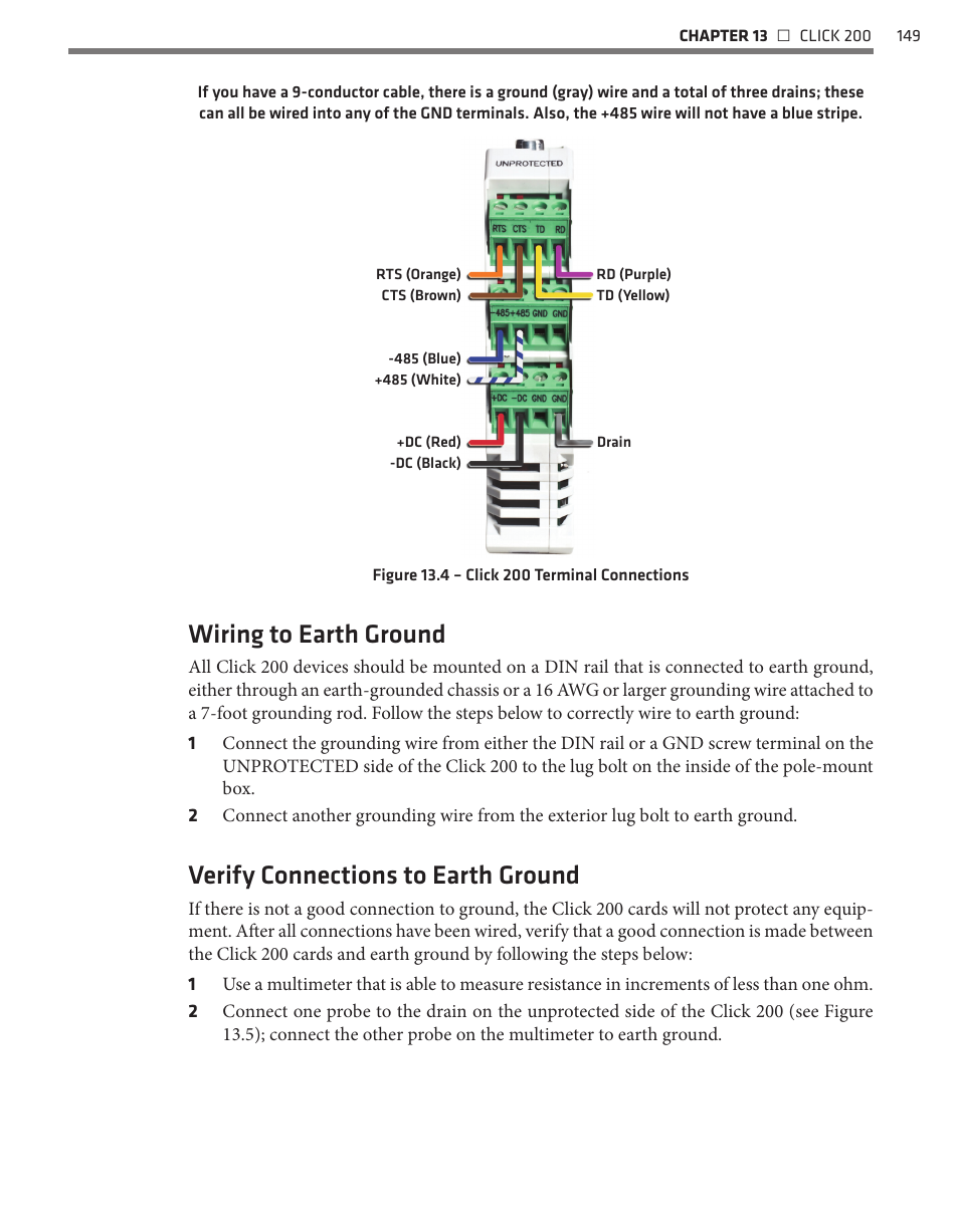 Wiring to earth ground, Verify connections to earth ground | Wavetronix Click 400 (900 MHz radio) (CLK-400) - User Guide User Manual | Page 150 / 260