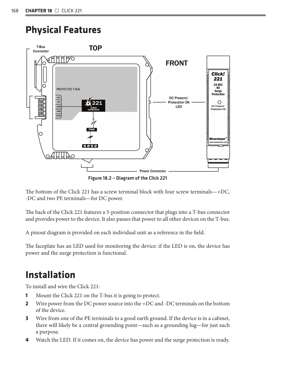 Physical features, Installation | Wavetronix Click 400 (900 MHz radio) (CLK-400) - User Guide User Manual | Page 169 / 260