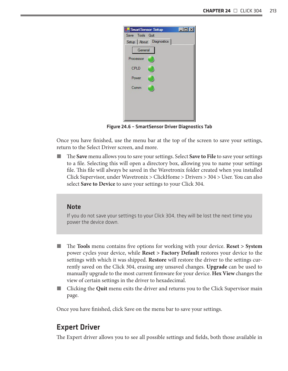 Expert driver | Wavetronix Click 400 (900 MHz radio) (CLK-400) - User Guide User Manual | Page 214 / 260