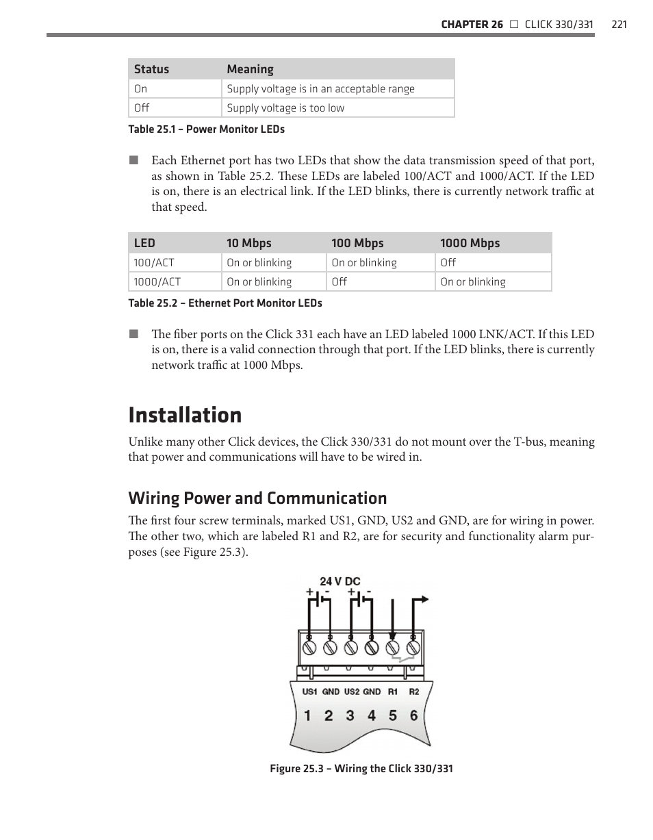 Installation, Wiring power and communication | Wavetronix Click 400 (900 MHz radio) (CLK-400) - User Guide User Manual | Page 222 / 260