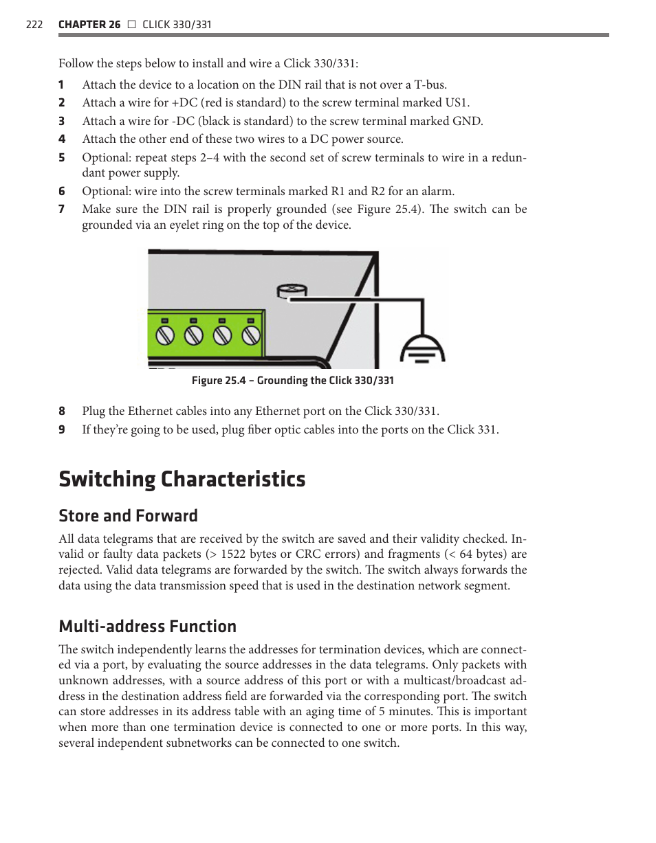 Switching characteristics, Store and forward, Multi-address function | Wavetronix Click 400 (900 MHz radio) (CLK-400) - User Guide User Manual | Page 223 / 260