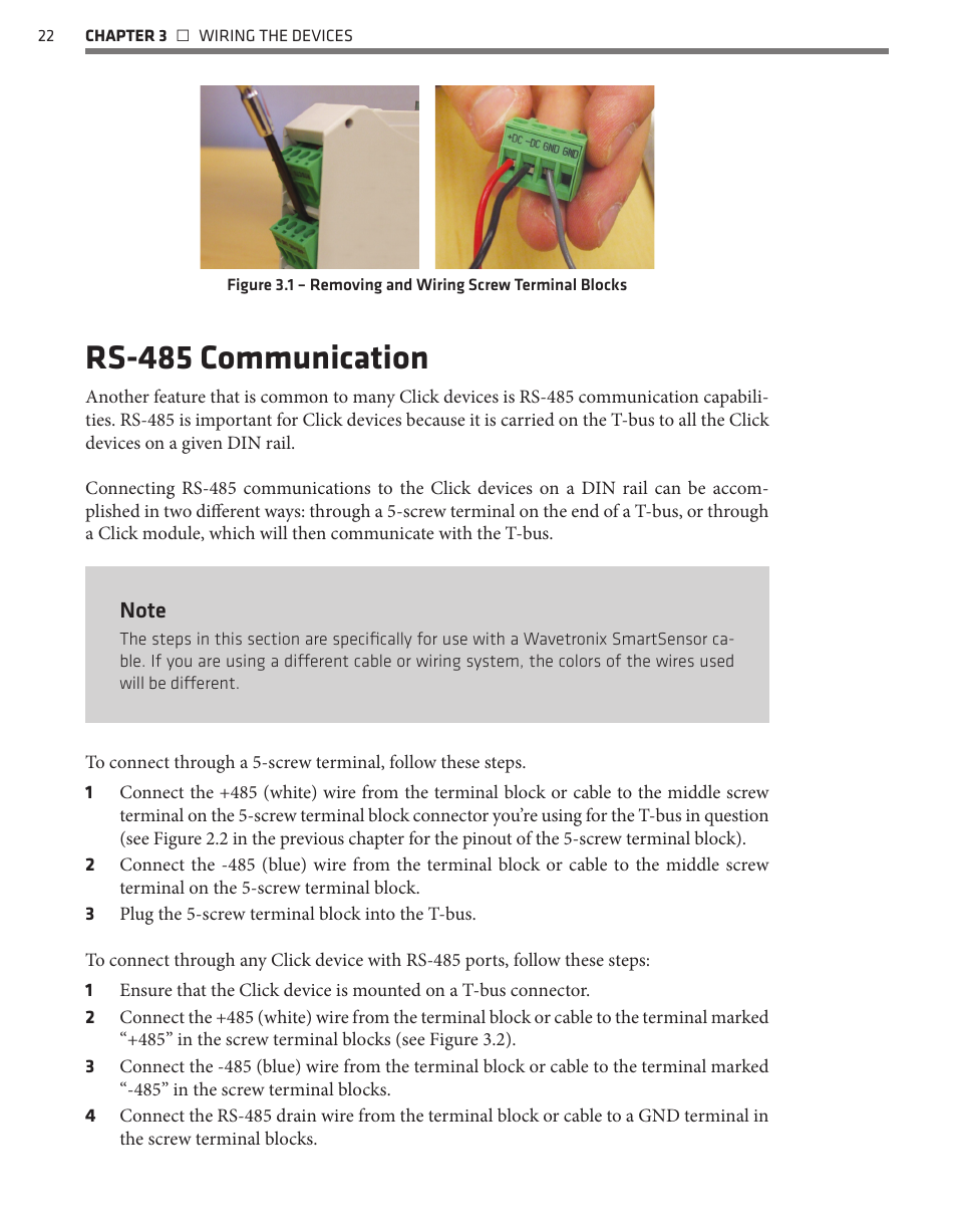 Rs-485 communication | Wavetronix Click 400 (900 MHz radio) (CLK-400) - User Guide User Manual | Page 23 / 260