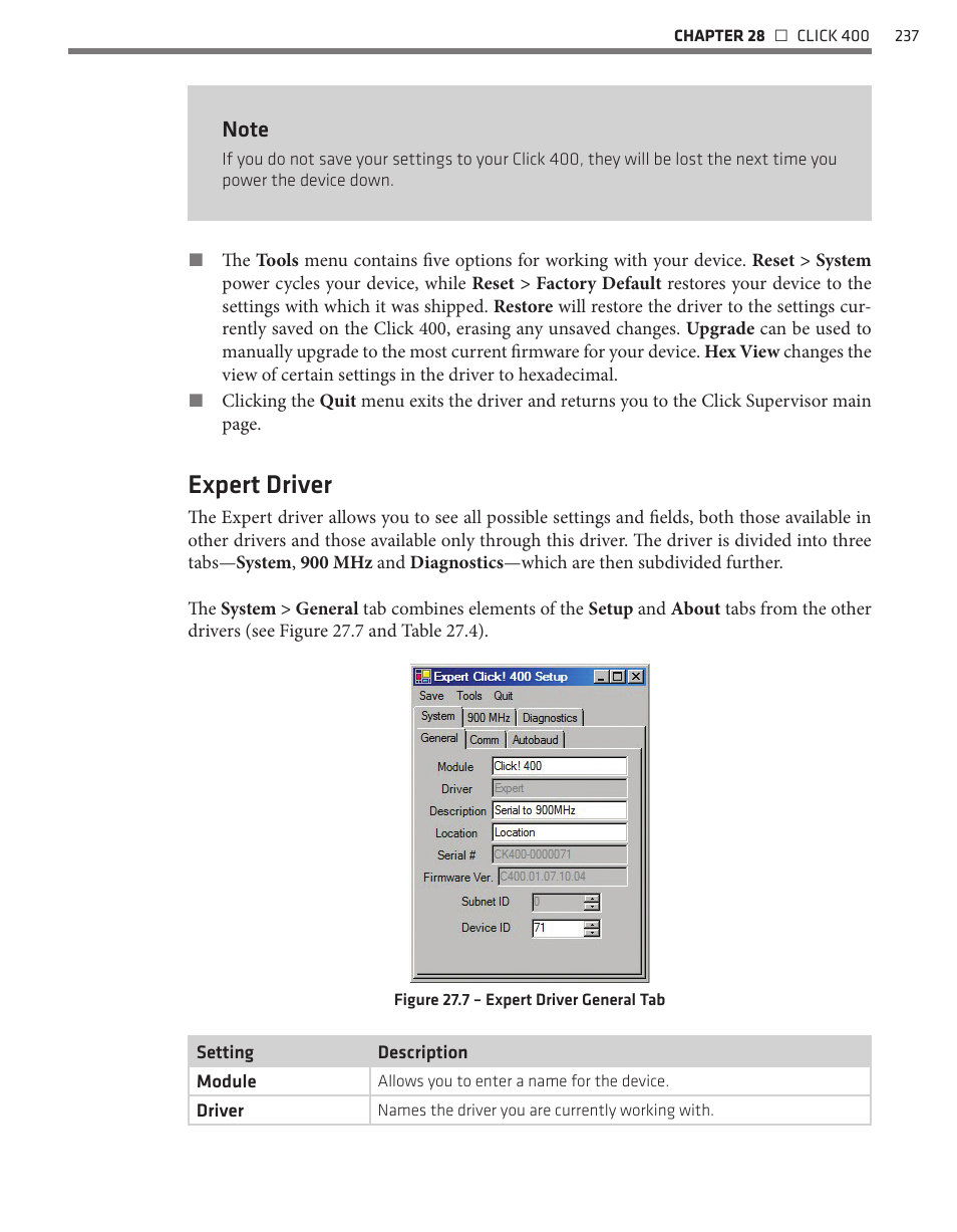 Expert driver | Wavetronix Click 400 (900 MHz radio) (CLK-400) - User Guide User Manual | Page 238 / 260