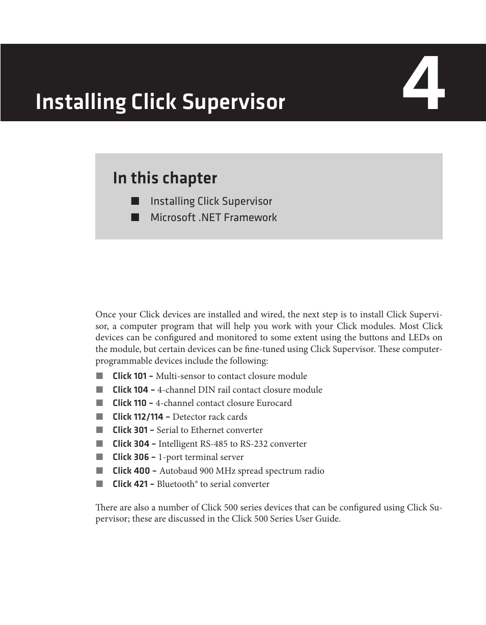 Installing click supervisor | Wavetronix Click 400 (900 MHz radio) (CLK-400) - User Guide User Manual | Page 28 / 260