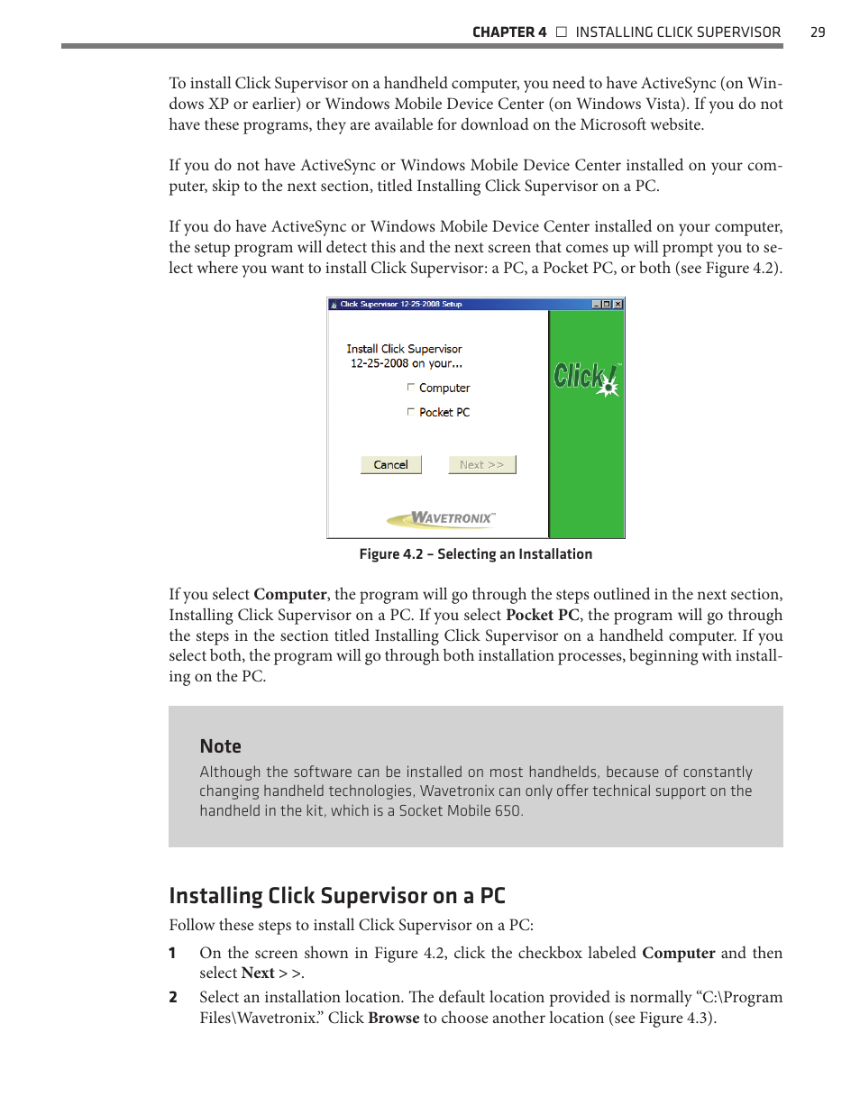 Installing click supervisor on a pc | Wavetronix Click 400 (900 MHz radio) (CLK-400) - User Guide User Manual | Page 30 / 260