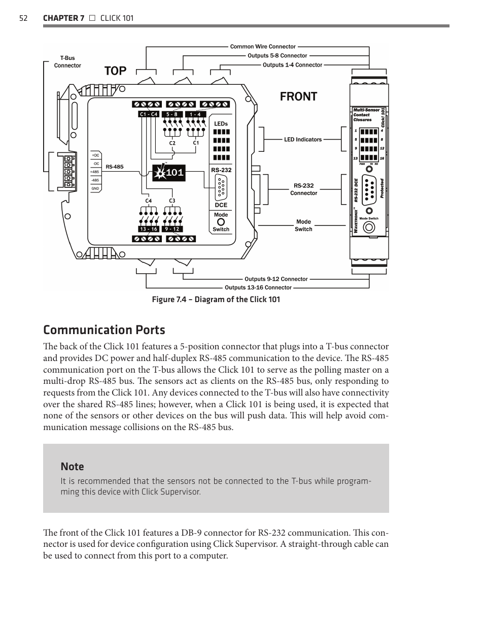 Communication ports | Wavetronix Click 400 (900 MHz radio) (CLK-400) - User Guide User Manual | Page 53 / 260
