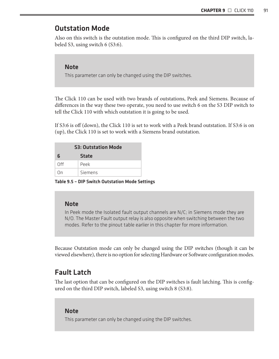 Outstation mode, Fault latch | Wavetronix Click 400 (900 MHz radio) (CLK-400) - User Guide User Manual | Page 92 / 260