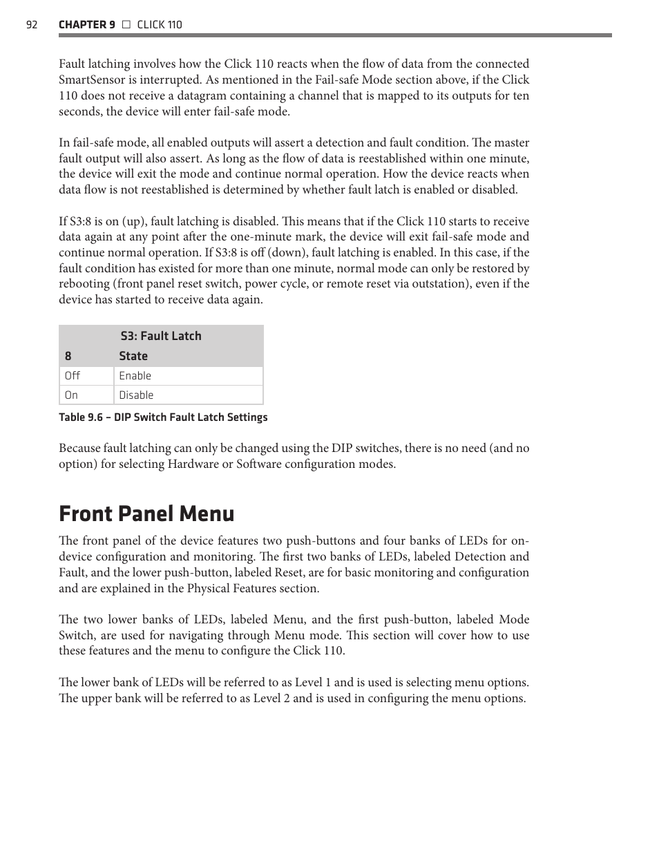 Front panel menu | Wavetronix Click 400 (900 MHz radio) (CLK-400) - User Guide User Manual | Page 93 / 260