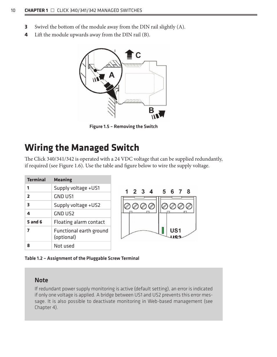 Wiring the managed switch | Wavetronix Click 342 (lean managed ethernet switch) (CLK-342) - Managed Switches User Guide User Manual | Page 11 / 76