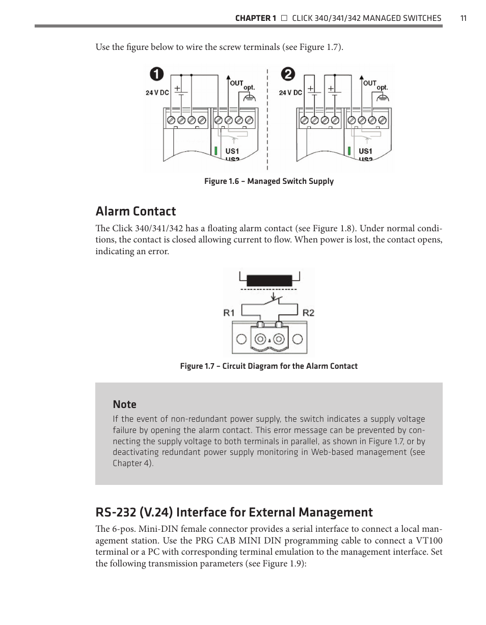 Alarm contact | Wavetronix Click 342 (lean managed ethernet switch) (CLK-342) - Managed Switches User Guide User Manual | Page 12 / 76
