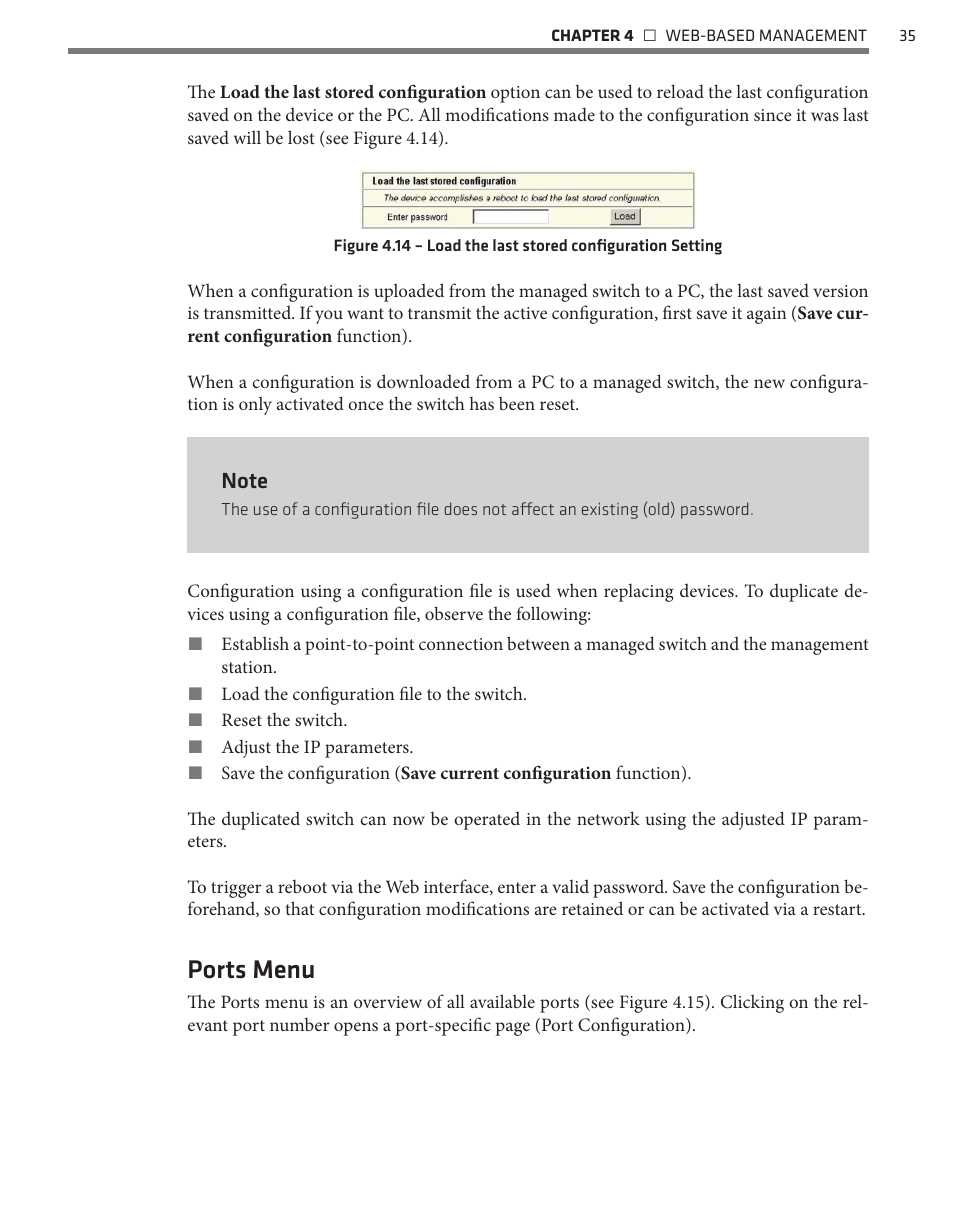 Ports menu | Wavetronix Click 342 (lean managed ethernet switch) (CLK-342) - Managed Switches User Guide User Manual | Page 36 / 76