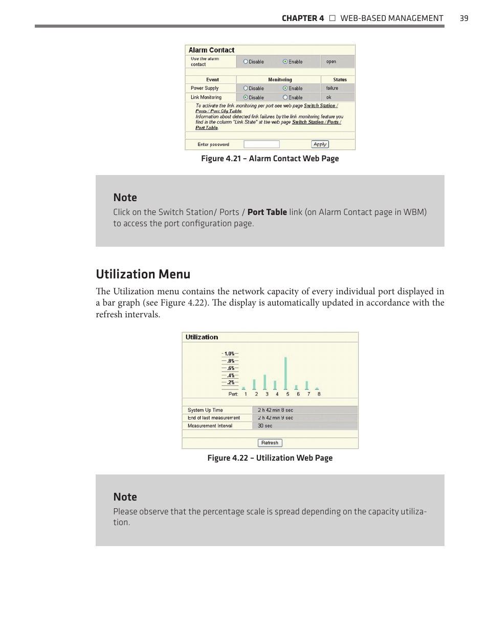 Utilization menu | Wavetronix Click 342 (lean managed ethernet switch) (CLK-342) - Managed Switches User Guide User Manual | Page 40 / 76