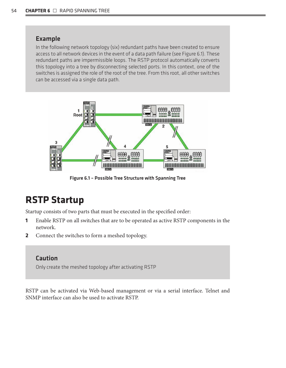 Rstp startup | Wavetronix Click 342 (lean managed ethernet switch) (CLK-342) - Managed Switches User Guide User Manual | Page 55 / 76