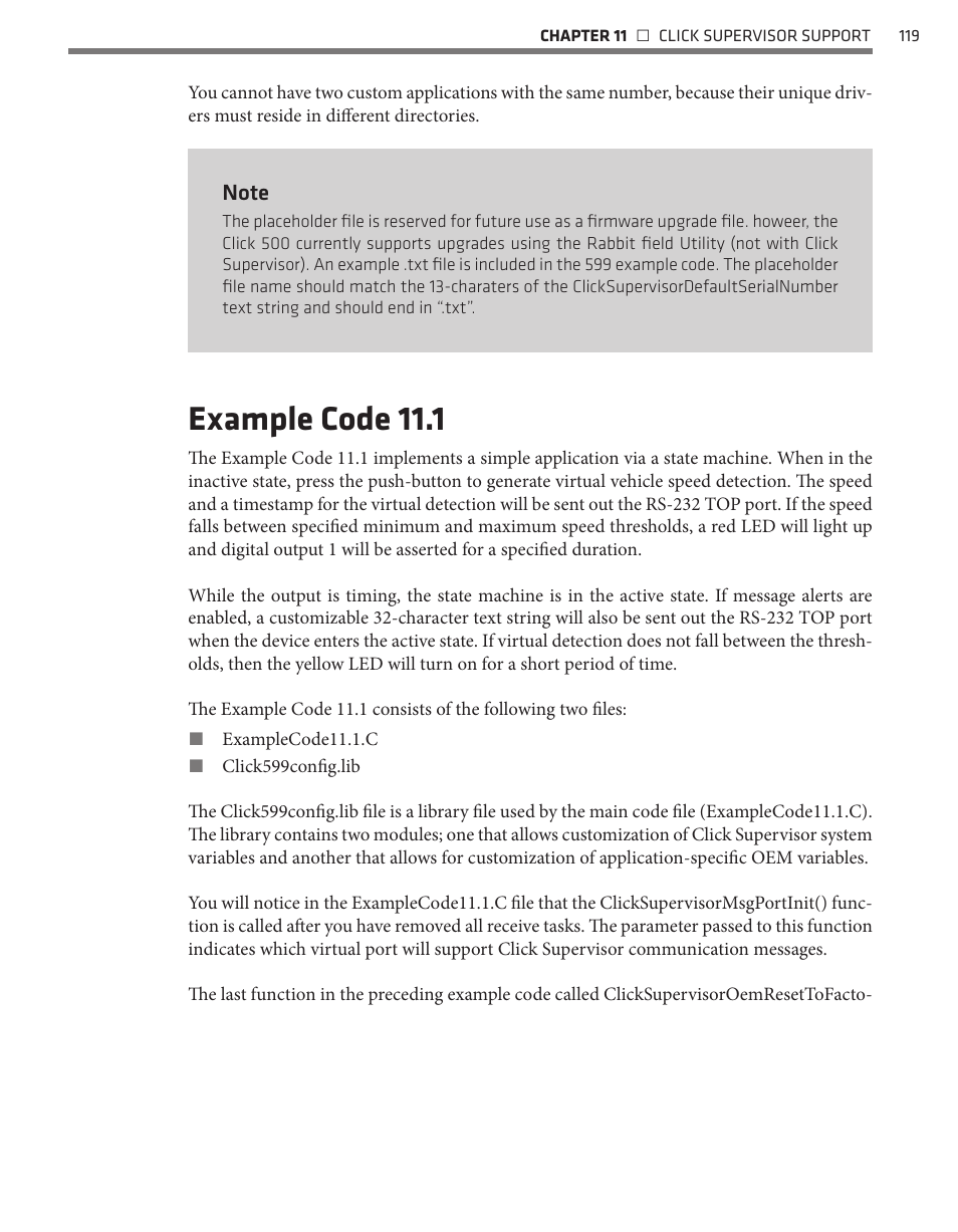 Example code 11.1 | Wavetronix Click 500 (programmable controller) (CLK-500) - Developer Guide User Manual | Page 120 / 196
