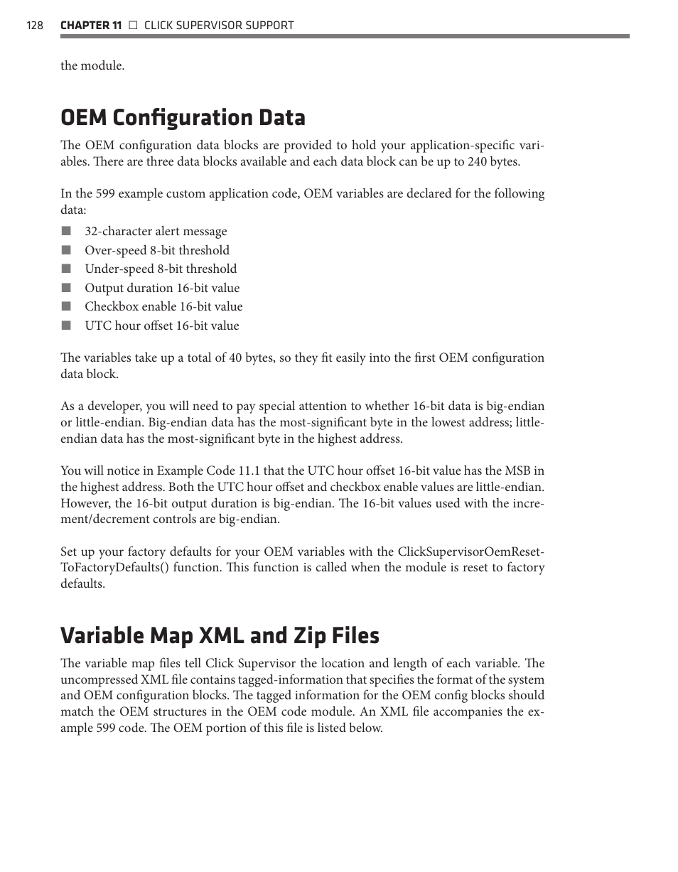 Oem configuration data, Variable map xml and zip files | Wavetronix Click 500 (programmable controller) (CLK-500) - Developer Guide User Manual | Page 129 / 196