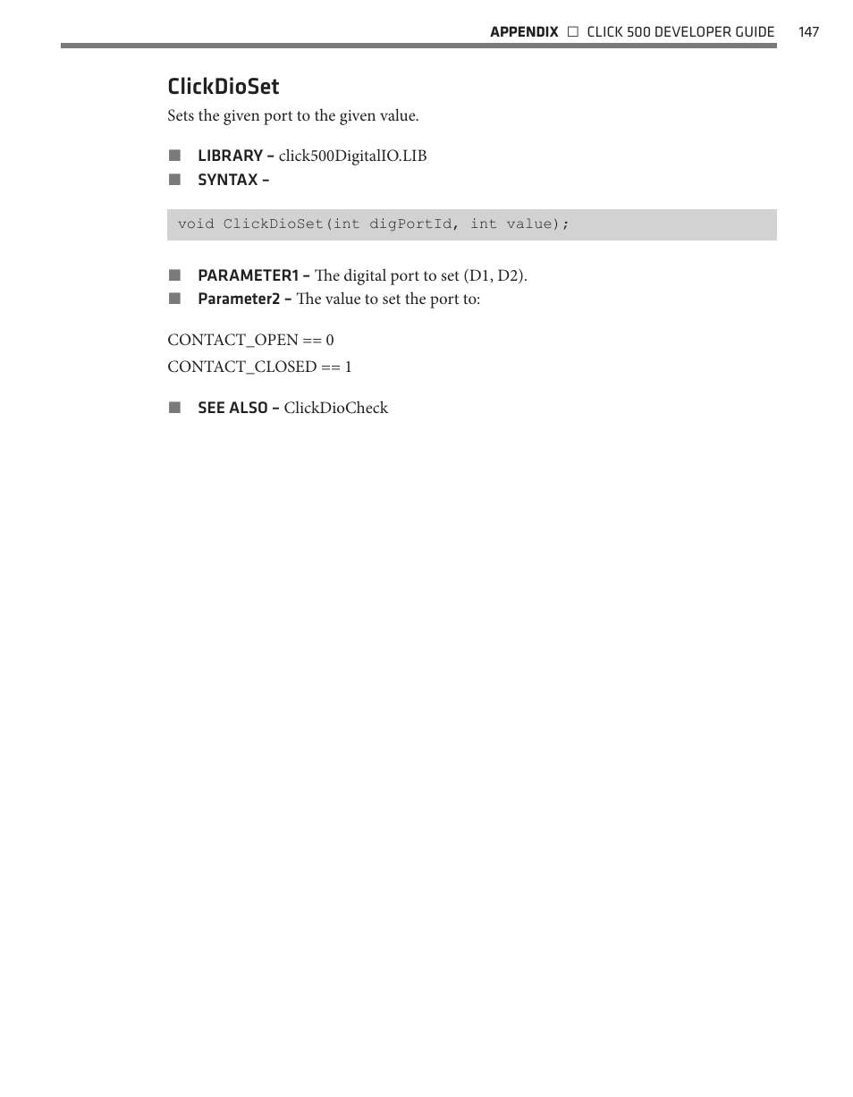 Clickdioset | Wavetronix Click 500 (programmable controller) (CLK-500) - Developer Guide User Manual | Page 148 / 196