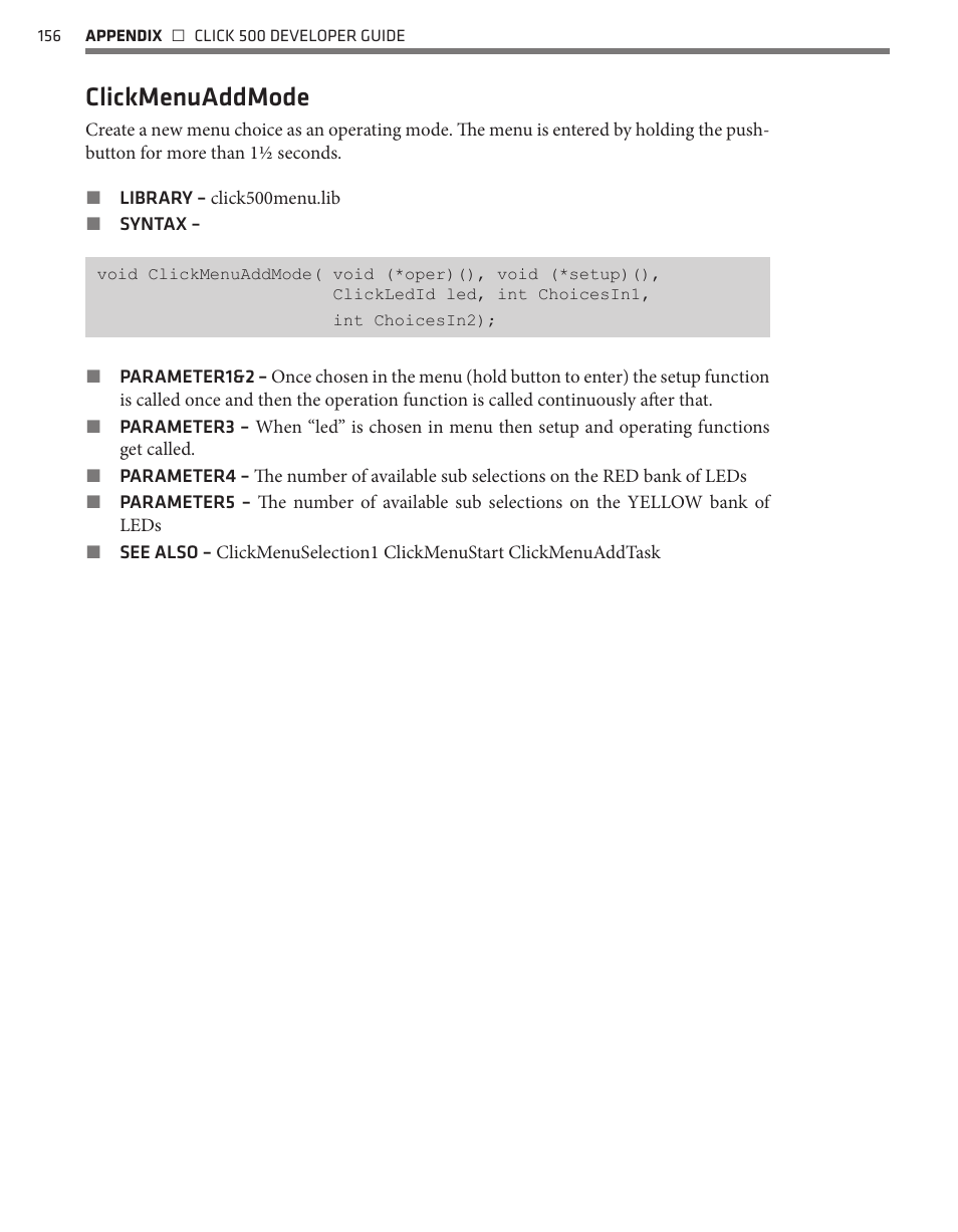Clickmenuaddmode | Wavetronix Click 500 (programmable controller) (CLK-500) - Developer Guide User Manual | Page 157 / 196