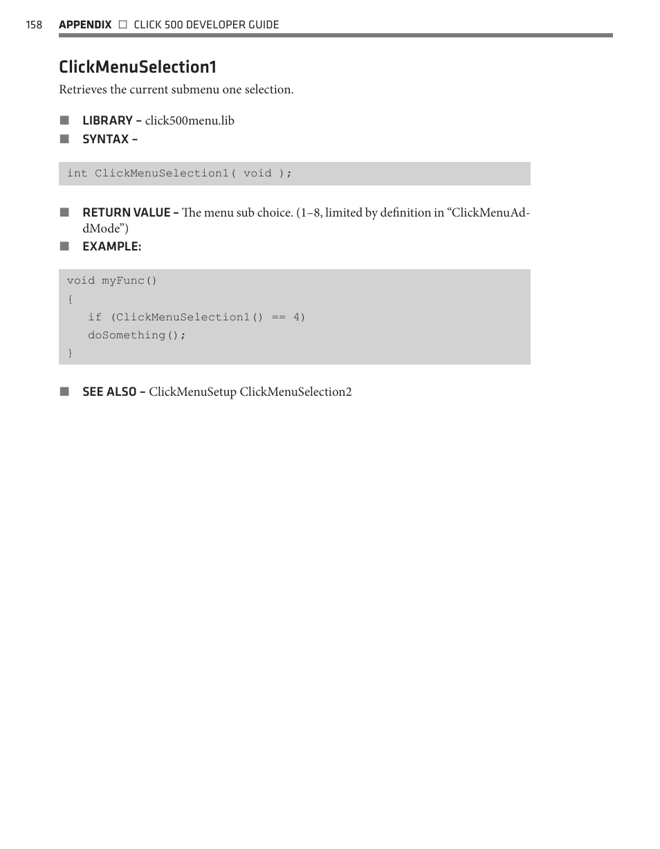 Clickmenuselection1 | Wavetronix Click 500 (programmable controller) (CLK-500) - Developer Guide User Manual | Page 159 / 196