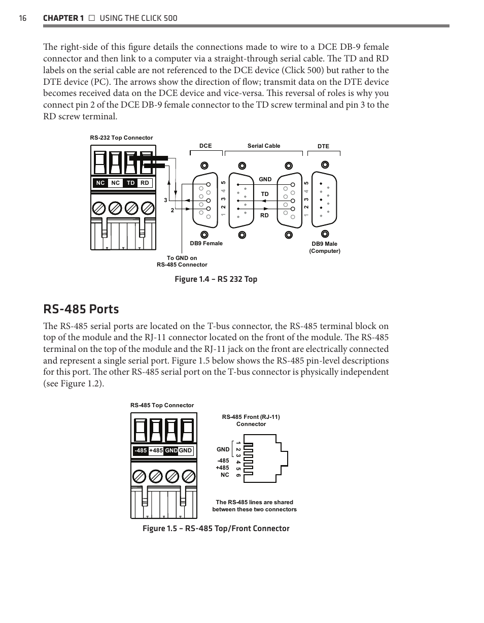 Rs-485 ports | Wavetronix Click 500 (programmable controller) (CLK-500) - Developer Guide User Manual | Page 17 / 196