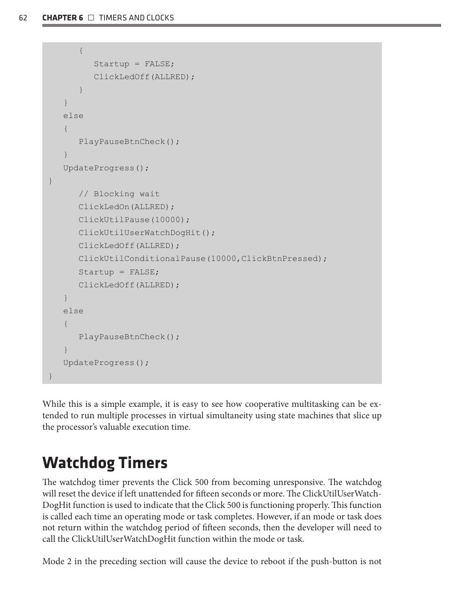 Watchdog timers | Wavetronix Click 500 (programmable controller) (CLK-500) - Developer Guide User Manual | Page 63 / 196