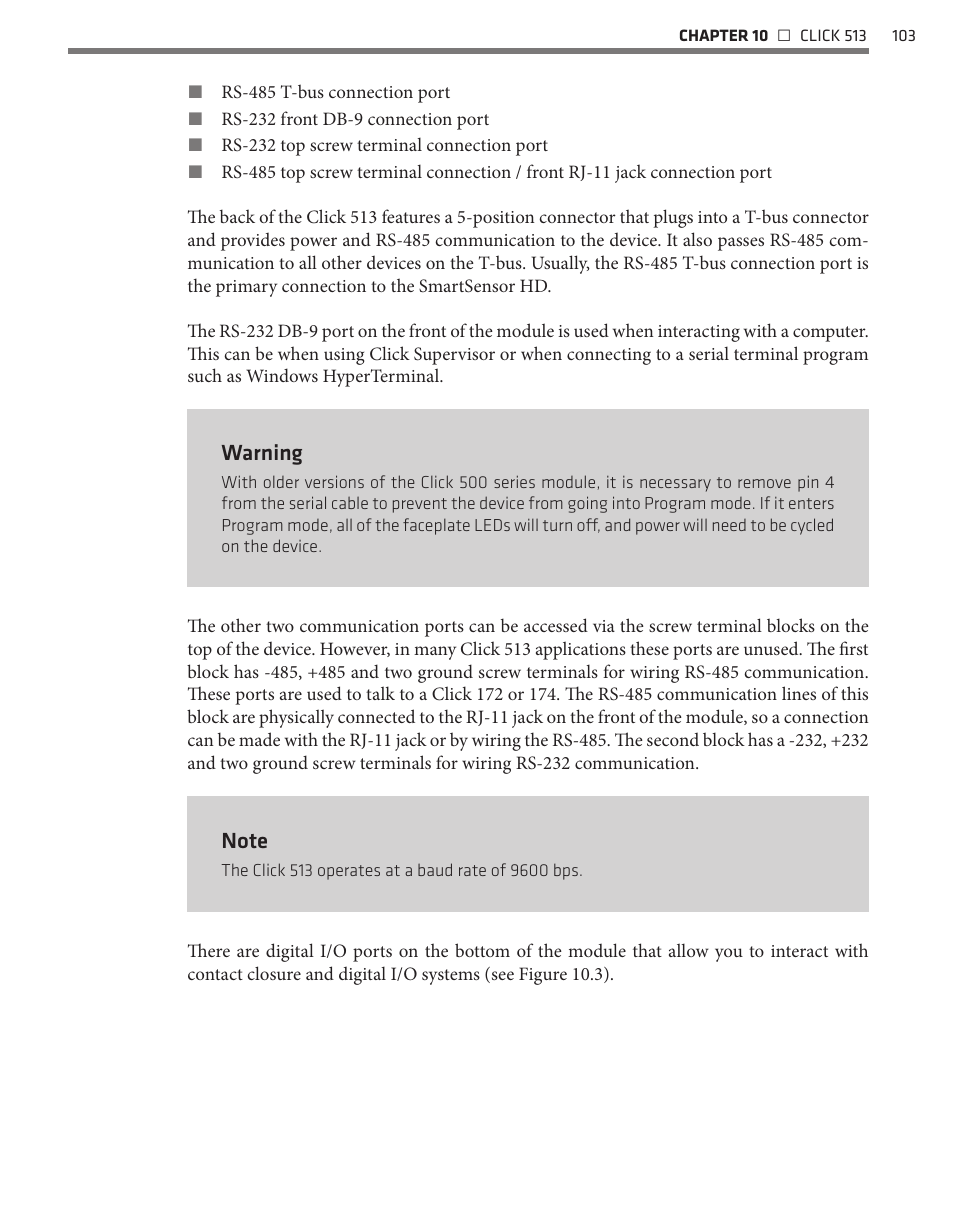 Warning | Wavetronix Click 500 (programmable controller) (CLK-500) - User Guide User Manual | Page 104 / 134