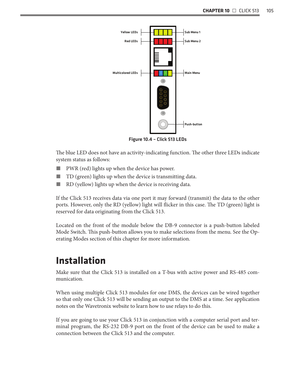 Installation | Wavetronix Click 500 (programmable controller) (CLK-500) - User Guide User Manual | Page 106 / 134