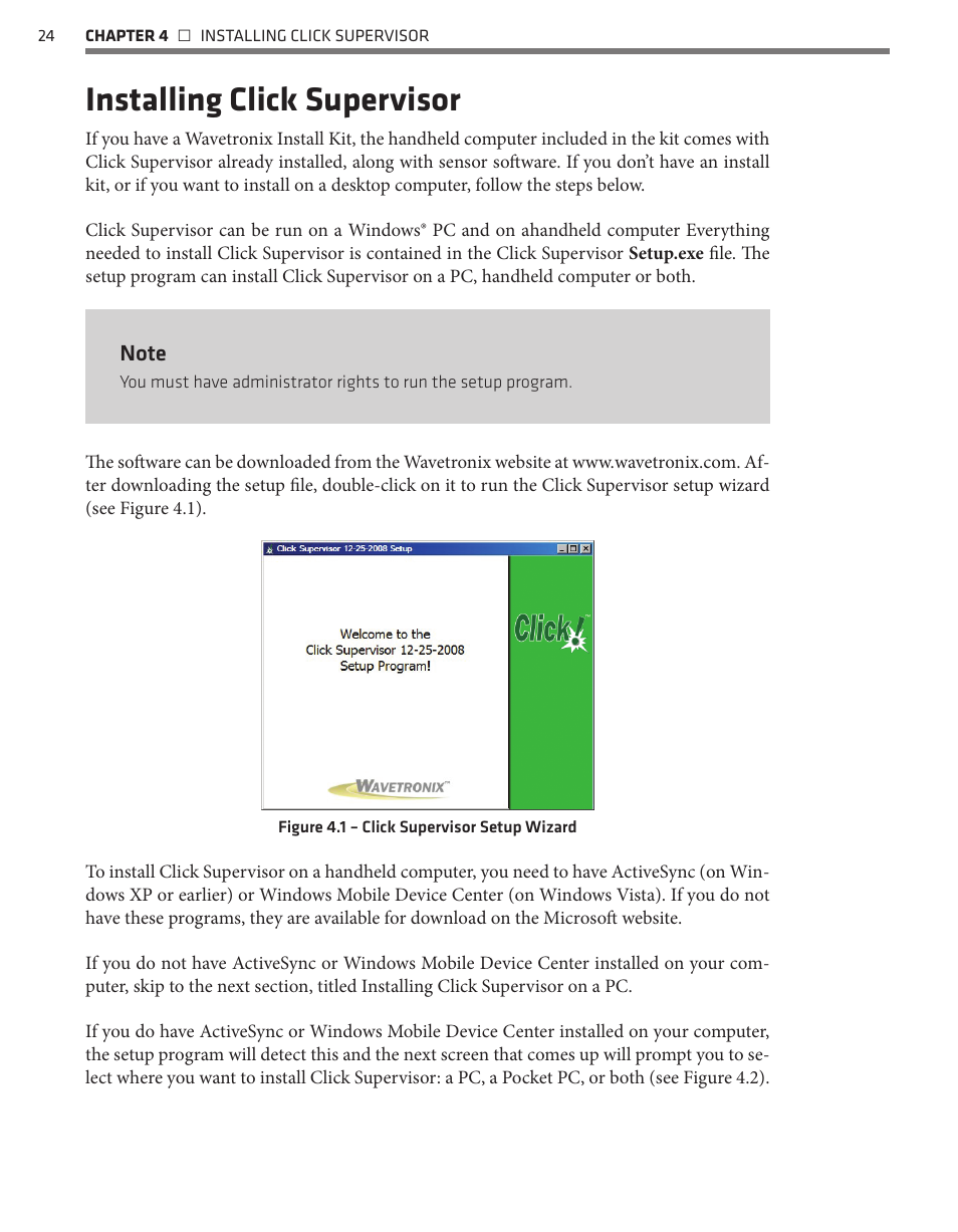 Installing click supervisor | Wavetronix Click 500 (programmable controller) (CLK-500) - User Guide User Manual | Page 25 / 134