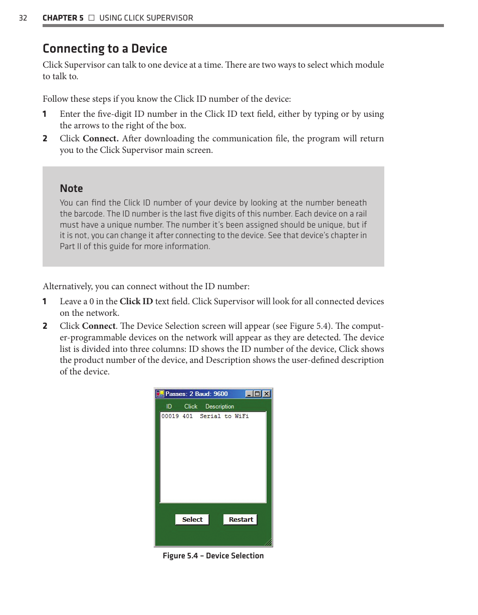 Connecting to a device | Wavetronix Click 500 (programmable controller) (CLK-500) - User Guide User Manual | Page 33 / 134