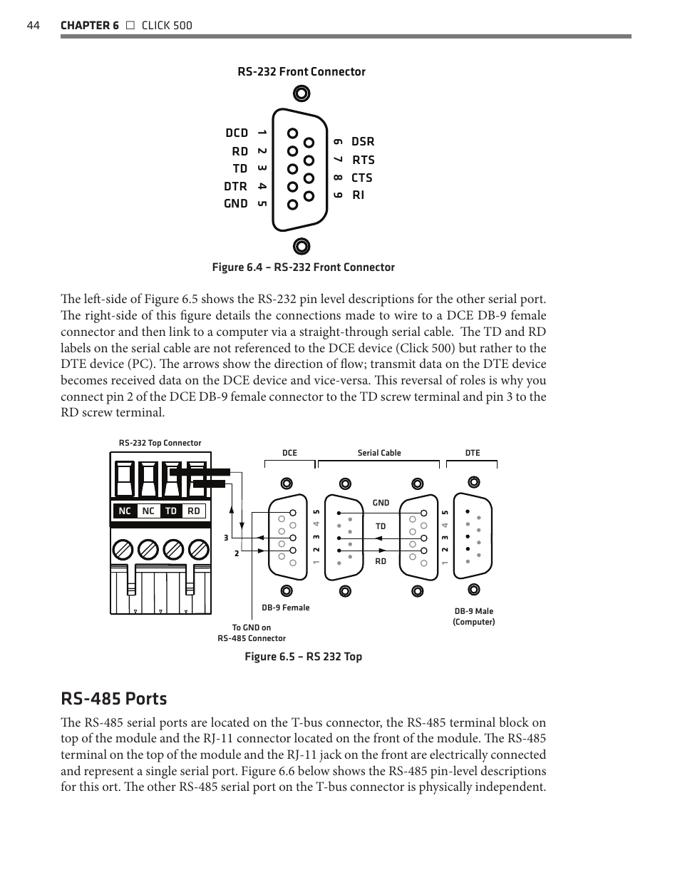 Rs-485 ports | Wavetronix Click 500 (programmable controller) (CLK-500) - User Guide User Manual | Page 45 / 134