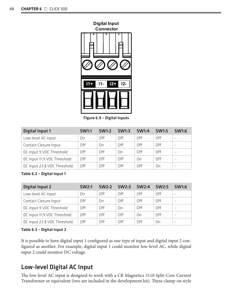 Low-level digital ac input | Wavetronix Click 500 (programmable controller) (CLK-500) - User Guide User Manual | Page 49 / 134