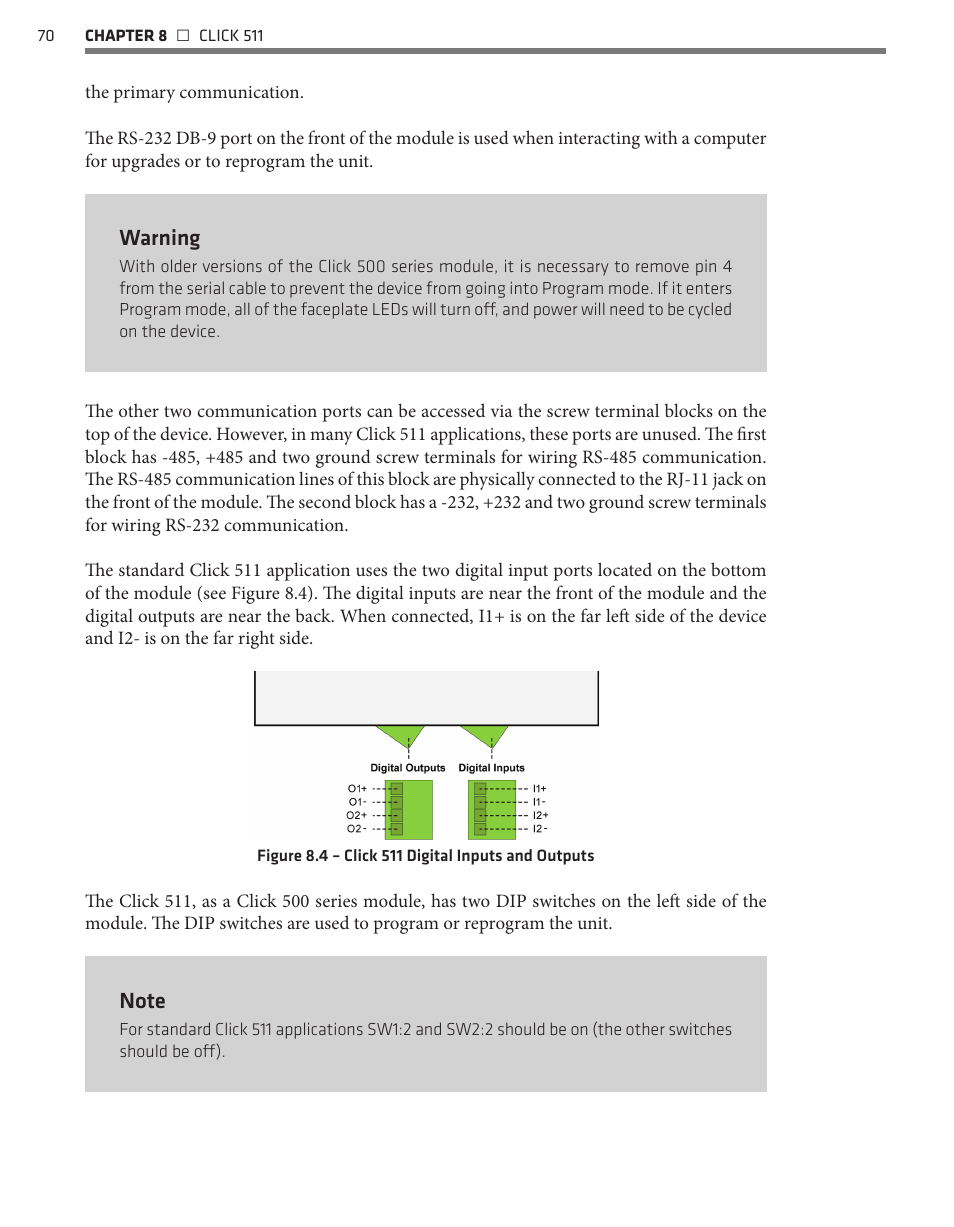 Warning | Wavetronix Click 500 (programmable controller) (CLK-500) - User Guide User Manual | Page 71 / 134