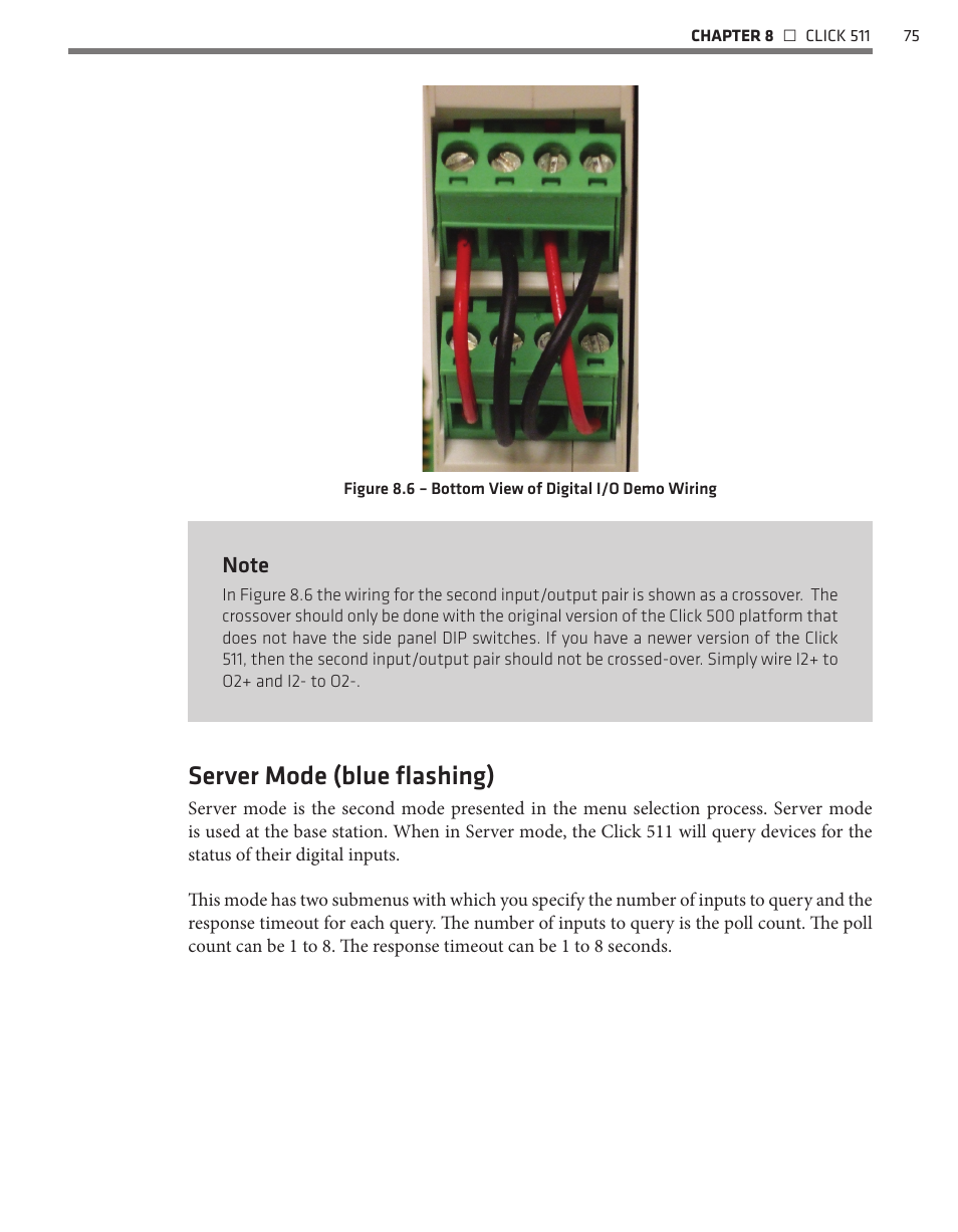 Server mode (blue flashing) | Wavetronix Click 500 (programmable controller) (CLK-500) - User Guide User Manual | Page 76 / 134