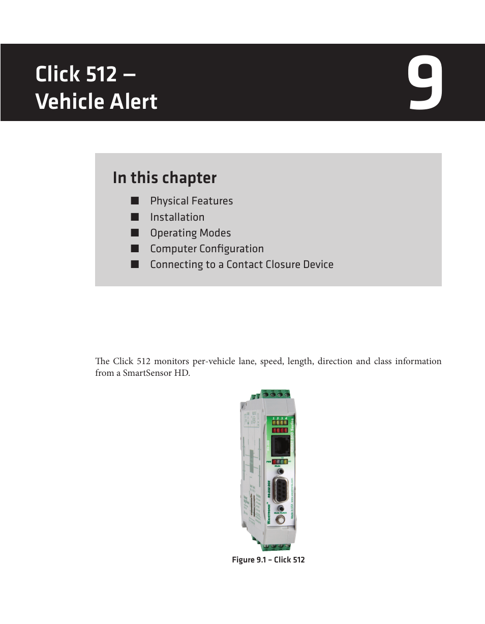 Click 512 — vehicle alert | Wavetronix Click 500 (programmable controller) (CLK-500) - User Guide User Manual | Page 80 / 134