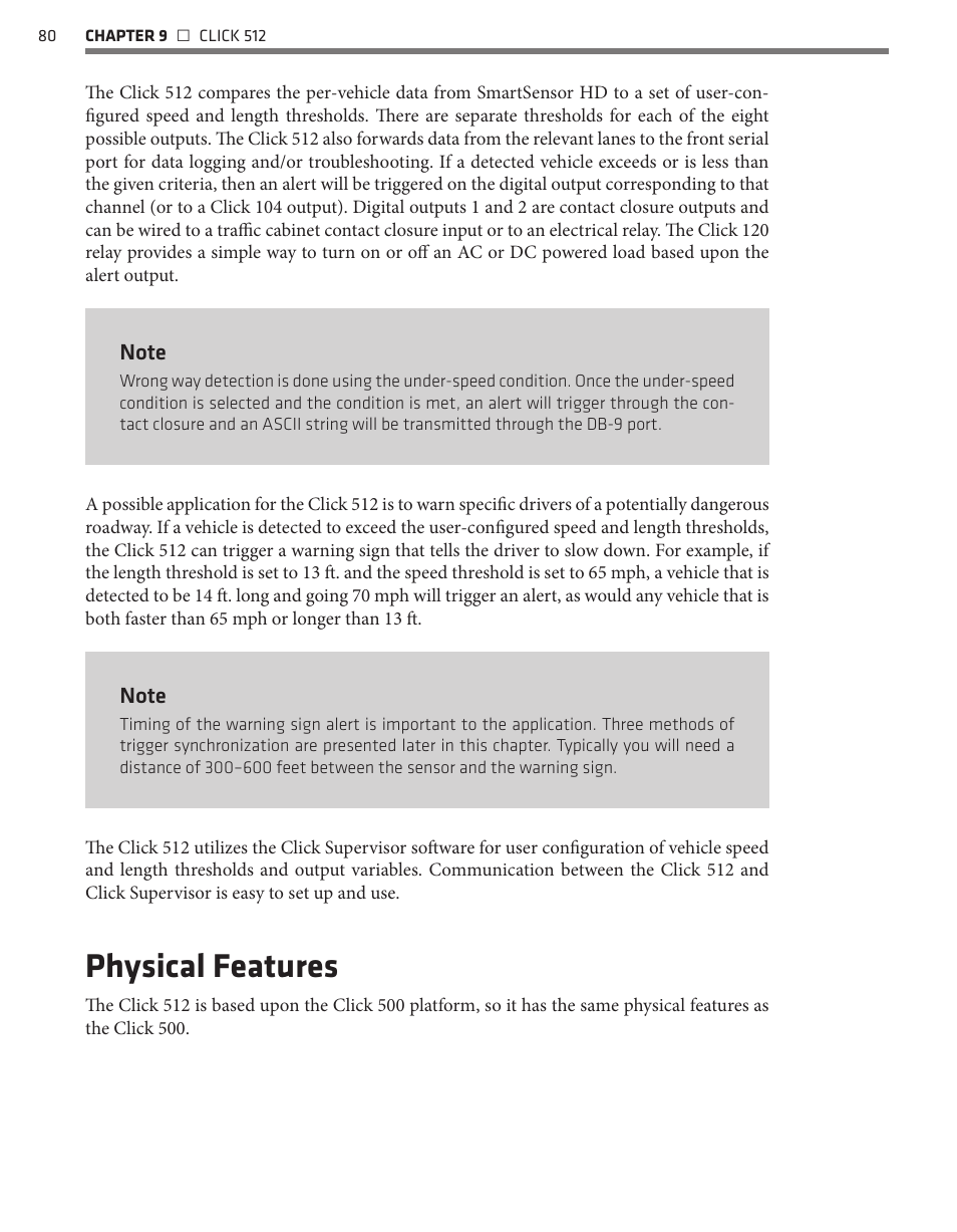 Physical features | Wavetronix Click 500 (programmable controller) (CLK-500) - User Guide User Manual | Page 81 / 134