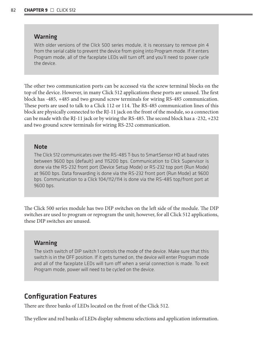 Configuration features | Wavetronix Click 500 (programmable controller) (CLK-500) - User Guide User Manual | Page 83 / 134