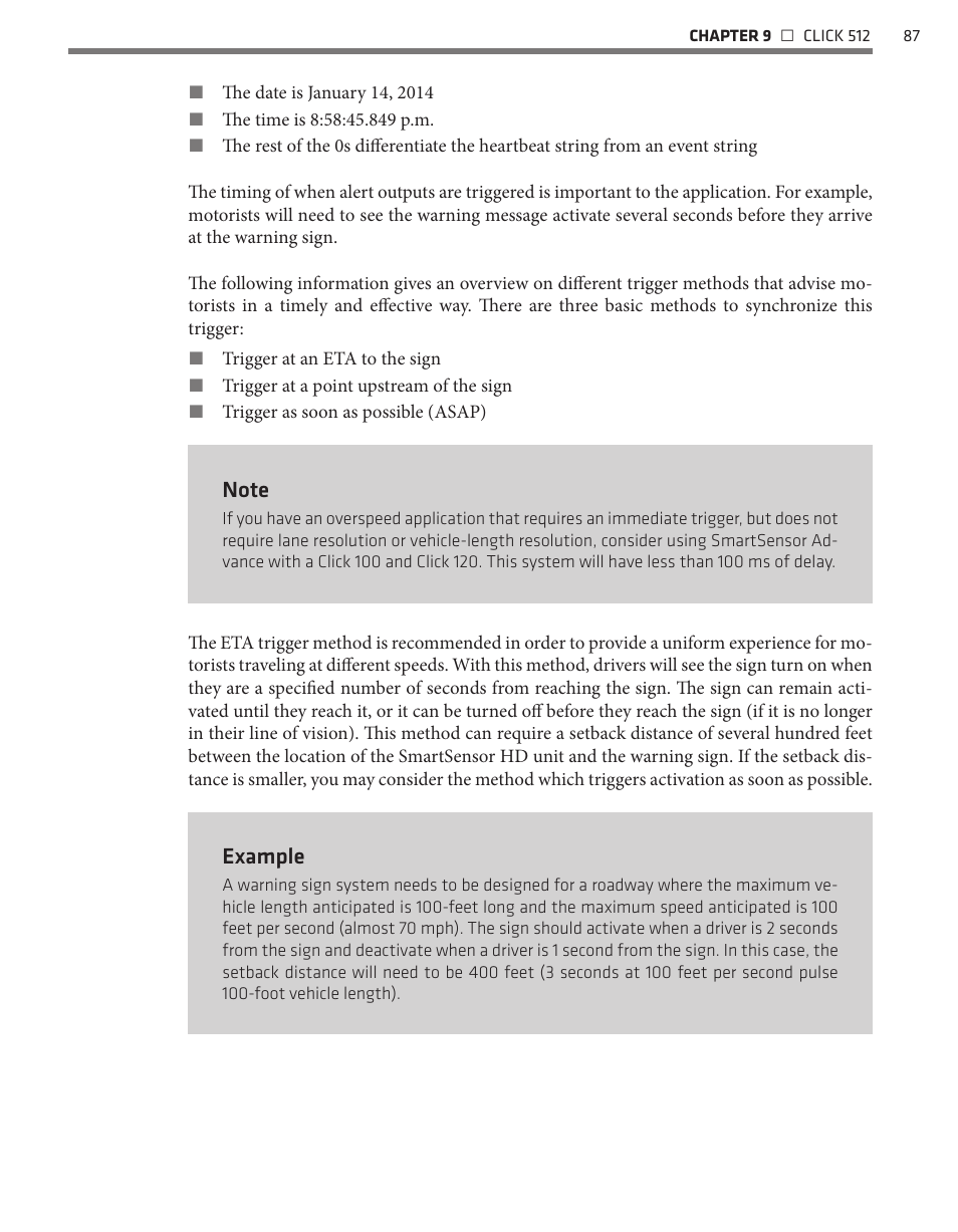 Example | Wavetronix Click 500 (programmable controller) (CLK-500) - User Guide User Manual | Page 88 / 134