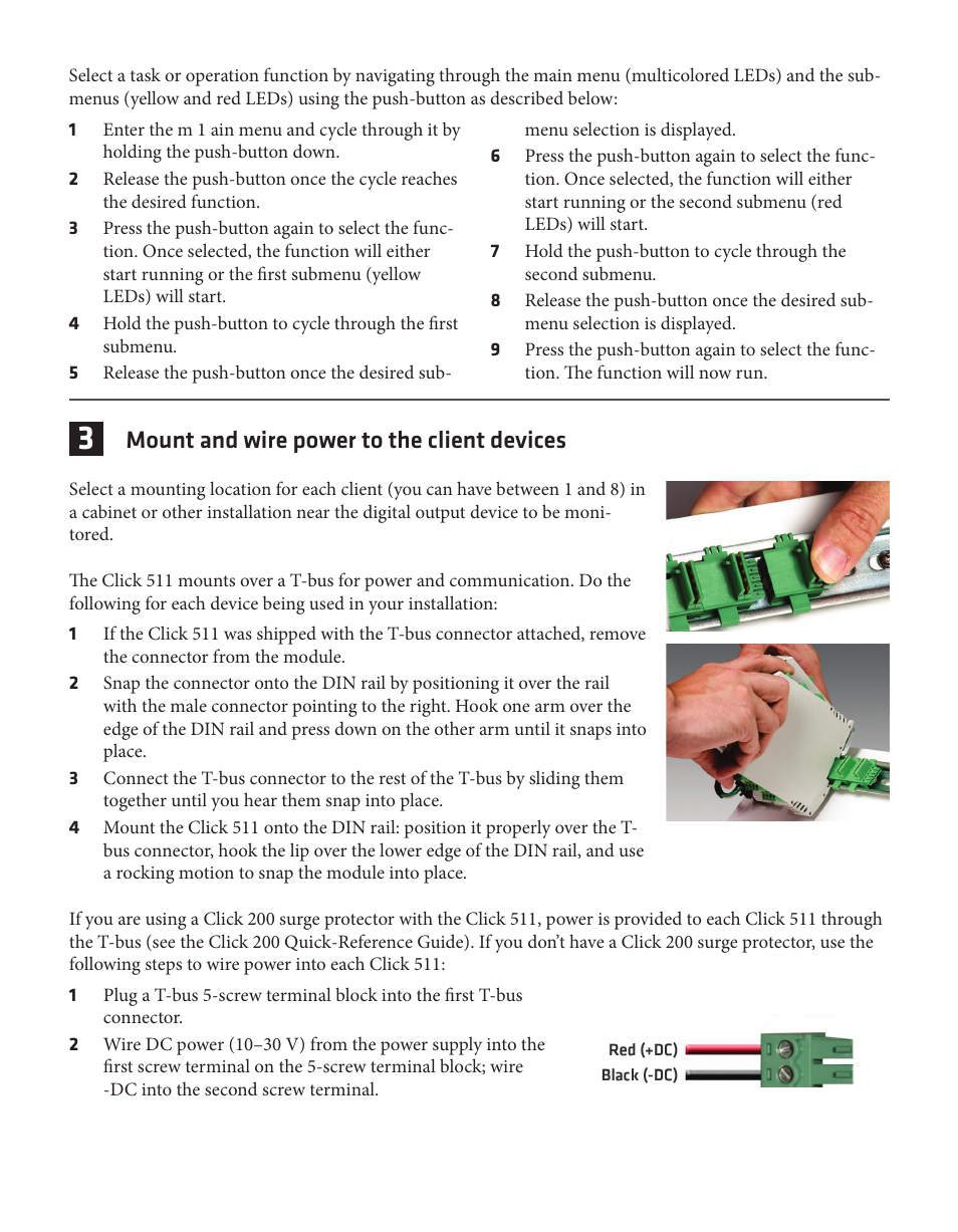 Mount and wire power to the client devices | Wavetronix Click 511 (digital I/O repeater) (CLK-511) - Quick-reference Guide User Manual | Page 2 / 6