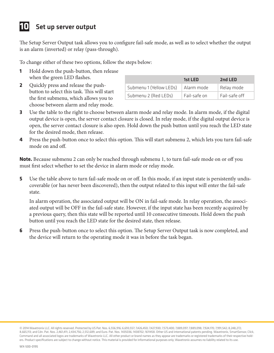 Set up server output | Wavetronix Click 511 (digital I/O repeater) (CLK-511) - Quick-reference Guide User Manual | Page 6 / 6