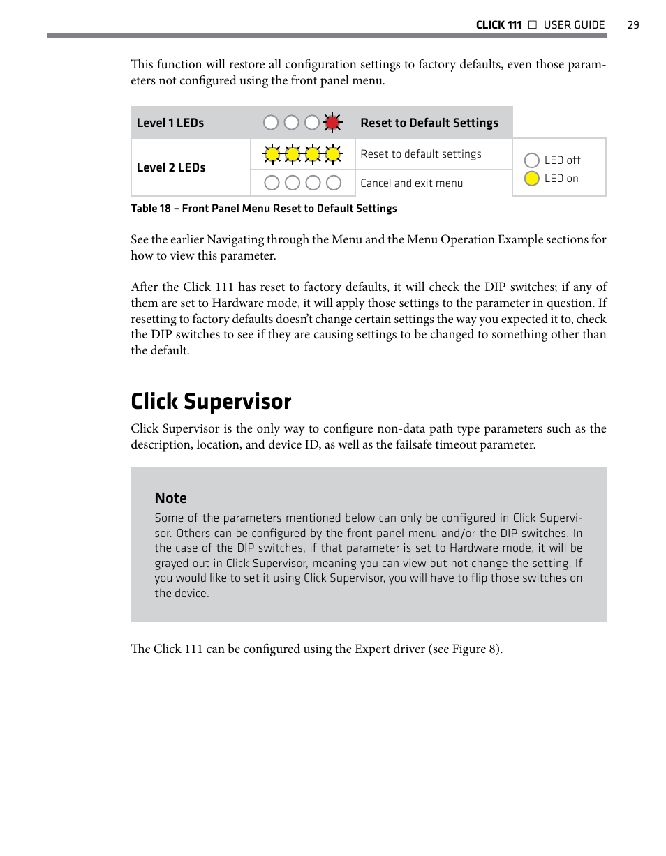 Click supervisor | Wavetronix Click 111 (16-channel Contact Closure Eurocard) (CLK-111) - User Guide User Manual | Page 30 / 38