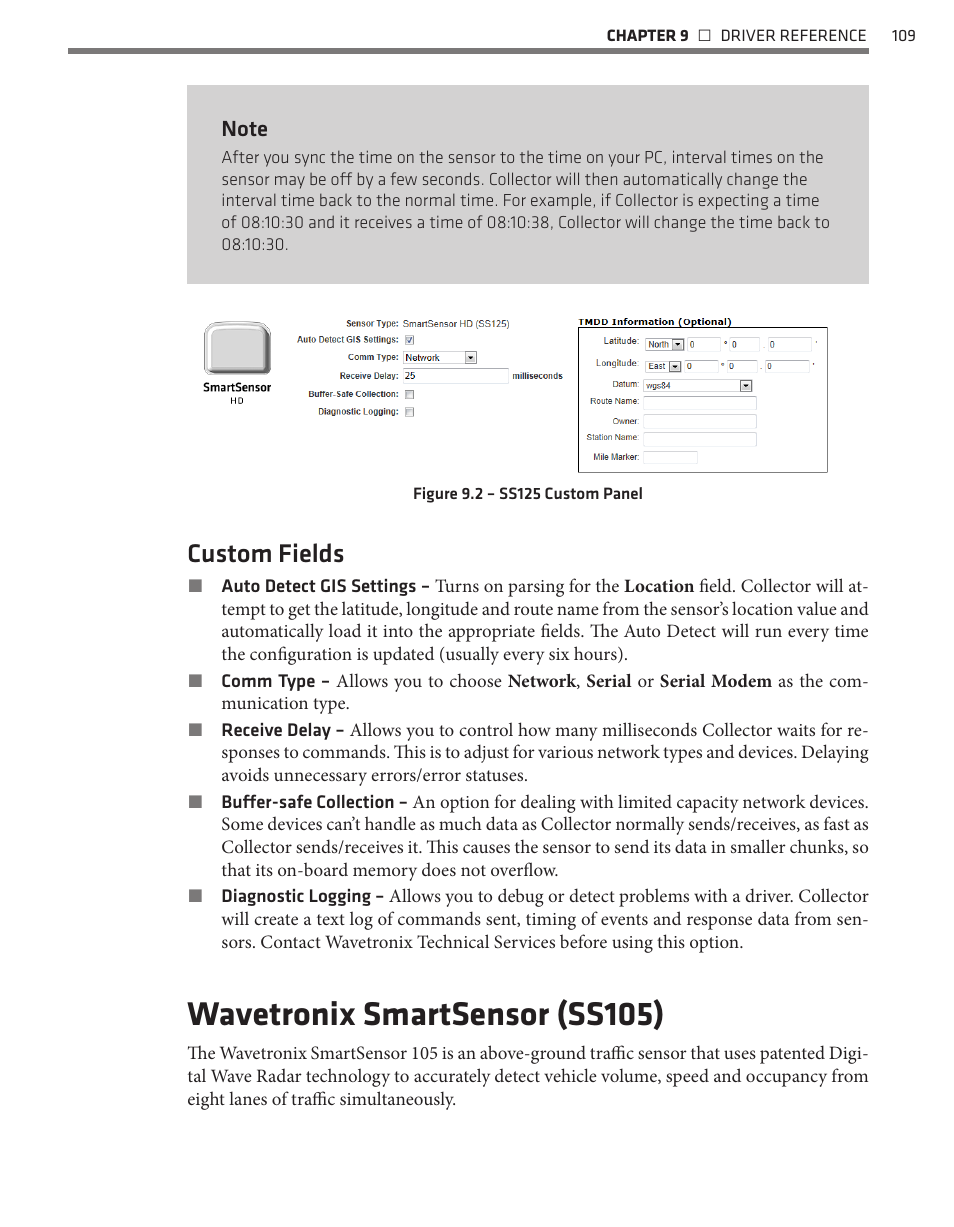 Wavetronix smartsensor (ss105), Custom fields | Wavetronix Command Collector (CMD-DCx) - User Guide User Manual | Page 110 / 117