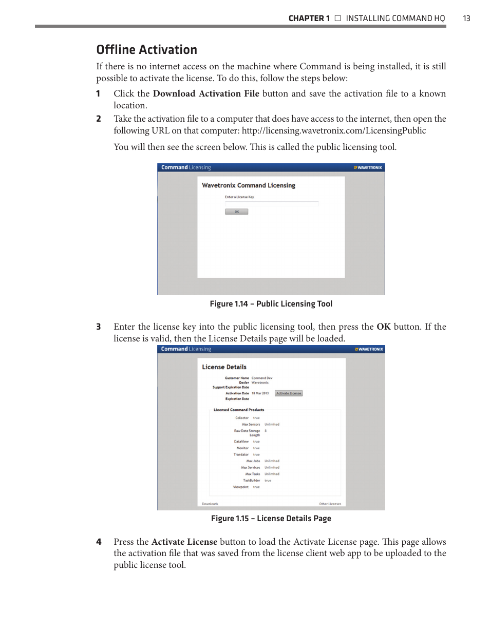 Offline activation | Wavetronix Command Collector (CMD-DCx) - User Guide User Manual | Page 14 / 117