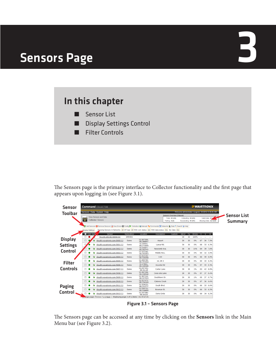 Sensors page | Wavetronix Command Collector (CMD-DCx) - User Guide User Manual | Page 24 / 117