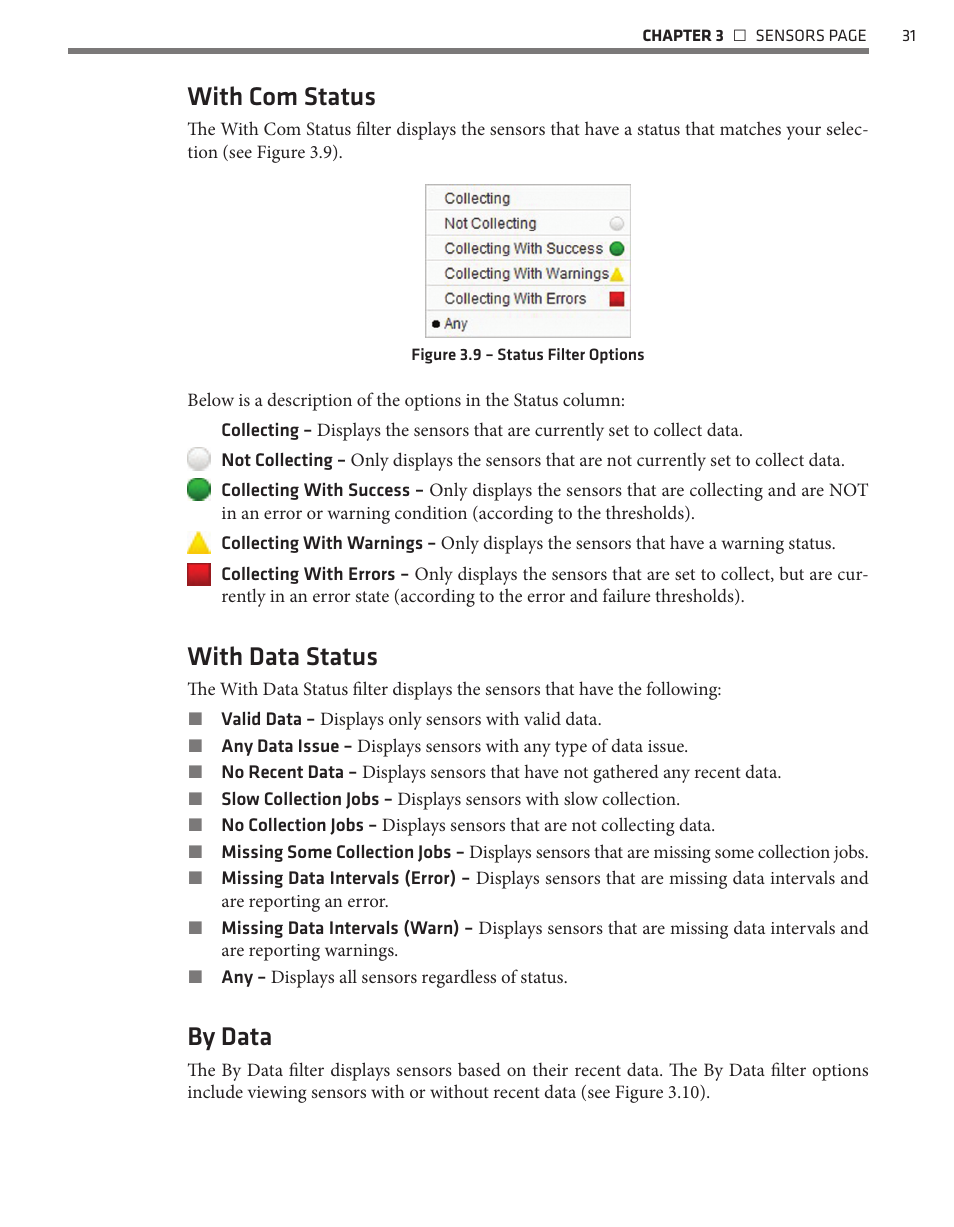 With com status, With data status, By data | Wavetronix Command Collector (CMD-DCx) - User Guide User Manual | Page 32 / 117