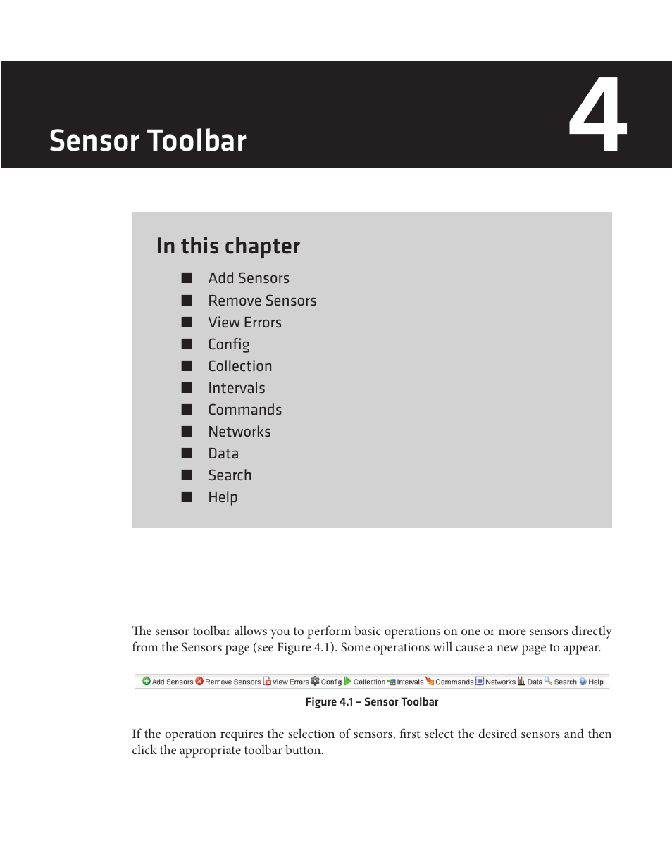 Sensor toolbar | Wavetronix Command Collector (CMD-DCx) - User Guide User Manual | Page 34 / 117