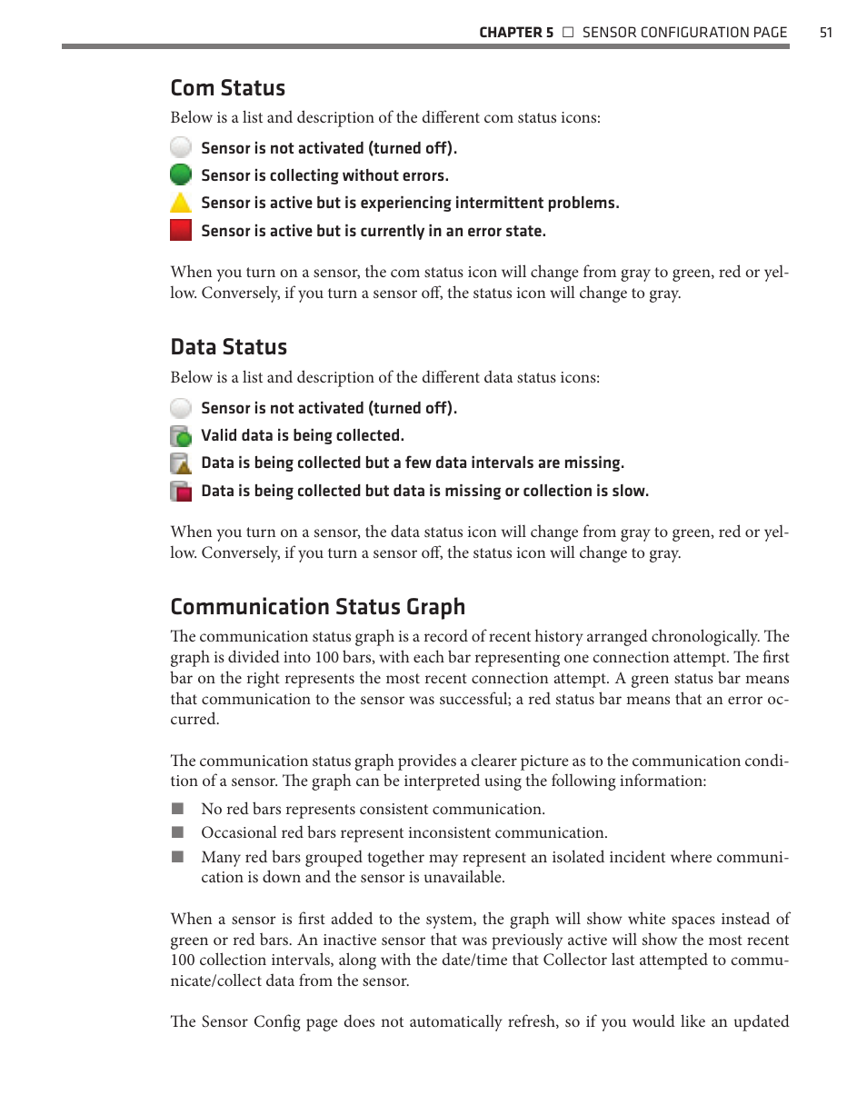 Com status, Data status, Communication status graph | Wavetronix Command Collector (CMD-DCx) - User Guide User Manual | Page 52 / 117