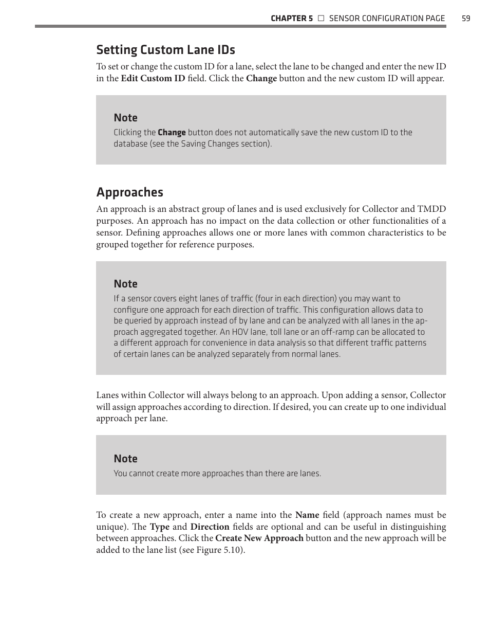 Setting custom lane ids, Approaches | Wavetronix Command Collector (CMD-DCx) - User Guide User Manual | Page 60 / 117