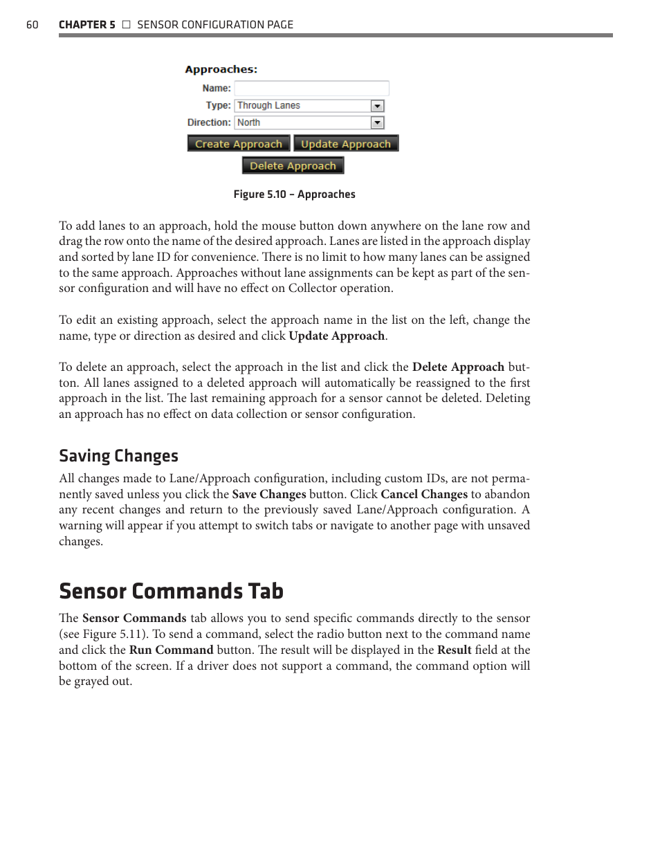 Sensor commands tab, Saving changes | Wavetronix Command Collector (CMD-DCx) - User Guide User Manual | Page 61 / 117