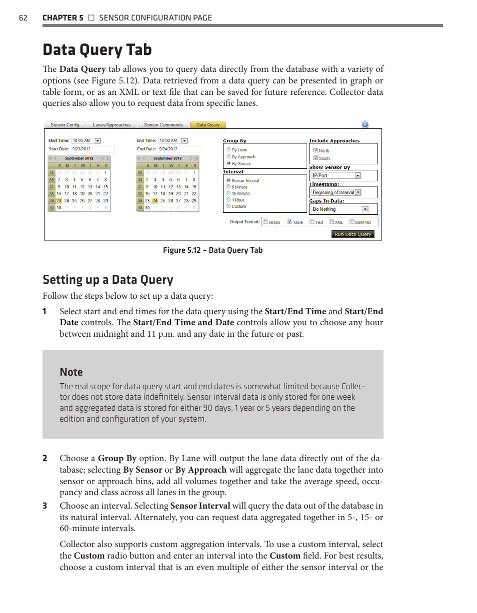 Data query tab, Setting up a data query | Wavetronix Command Collector (CMD-DCx) - User Guide User Manual | Page 63 / 117