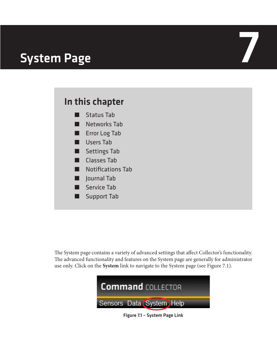 System page | Wavetronix Command Collector (CMD-DCx) - User Guide User Manual | Page 82 / 117